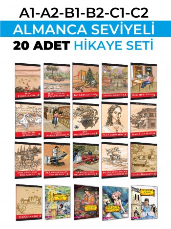 ALMANCA HİKAYE SETİ .20.Lİ. A1.A2.B1.B2.C1.C2.DİNLEMELİ ALMANCA SET