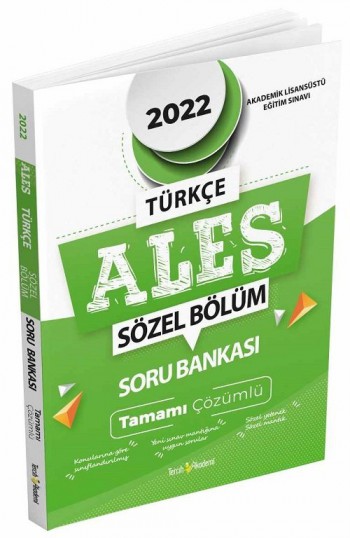 TERCİH AKADEMİ 2022 ALES TÜRKÇE TAMAMI ÇÖZÜMLÜ SORU BANKASI
