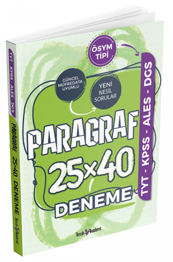 Tercih Akademi TYT KPSS ALES DGS Paragraf 25x40 Deneme Çözümlü